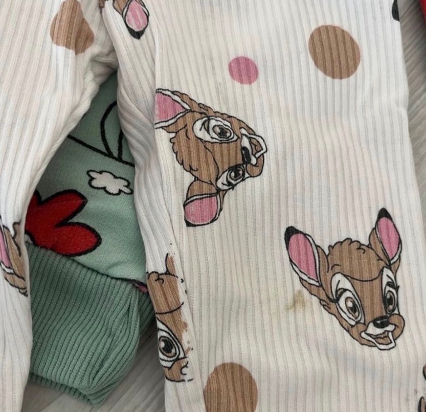 Kız Çocuk Baskılı Pamuklu Tayt Seti - Görsel 2