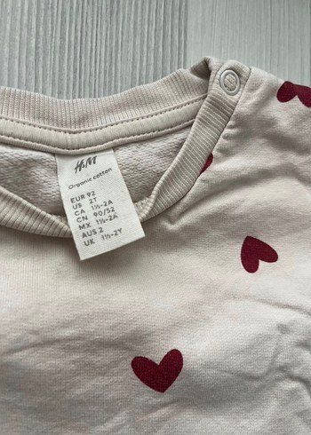 Kızlar için uzun kollu kalp desenli sweatshirt - Görsel 3