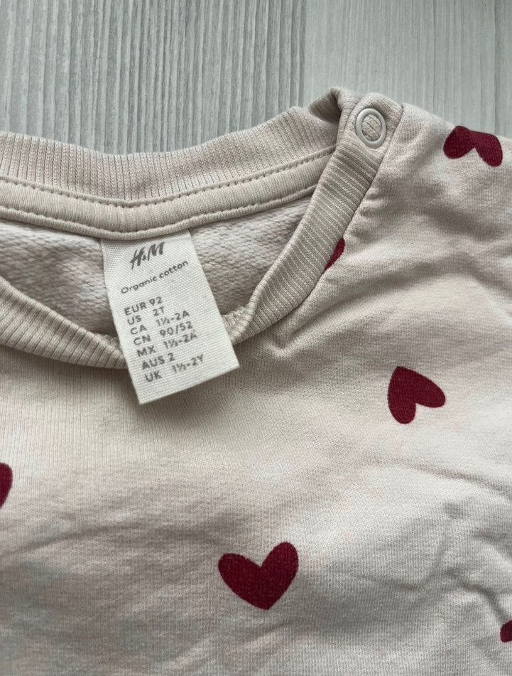 Kızlar için uzun kollu kalp desenli sweatshirt - Görsel 3