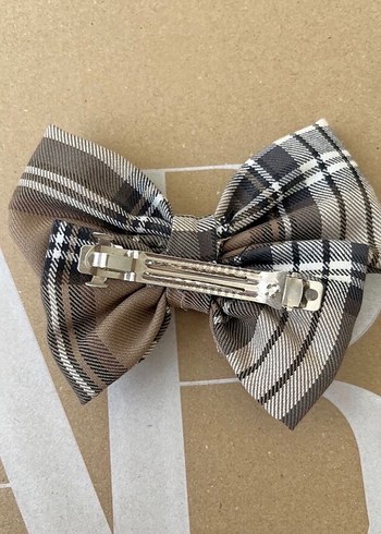 Kahverengi Ekose Kumaş Fiyonk - Görsel 2