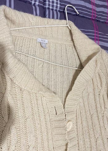 Bayan Beyaz Örgü Hırka - Görsel 2