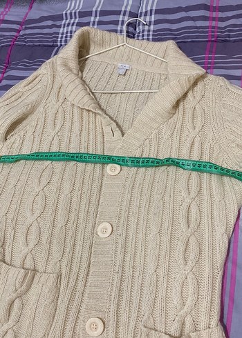 Bayan Beyaz Örgü Hırka - Görsel 4