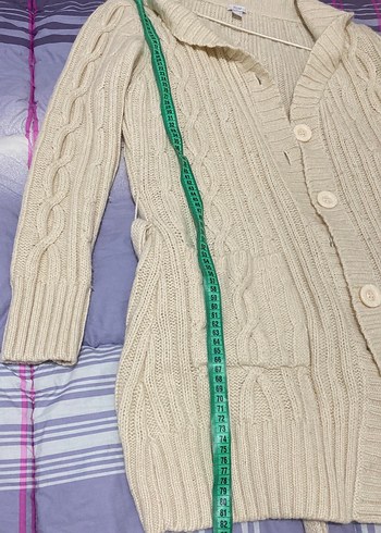 Bayan Beyaz Örgü Hırka - Görsel 3