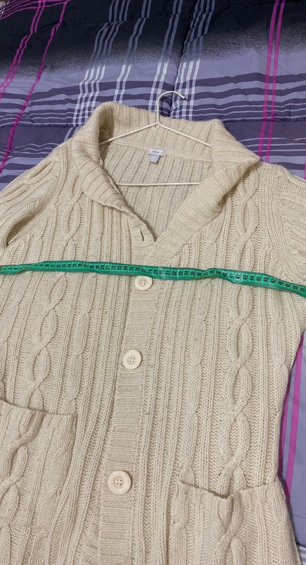 Bayan Beyaz Örgü Hırka - Görsel 4