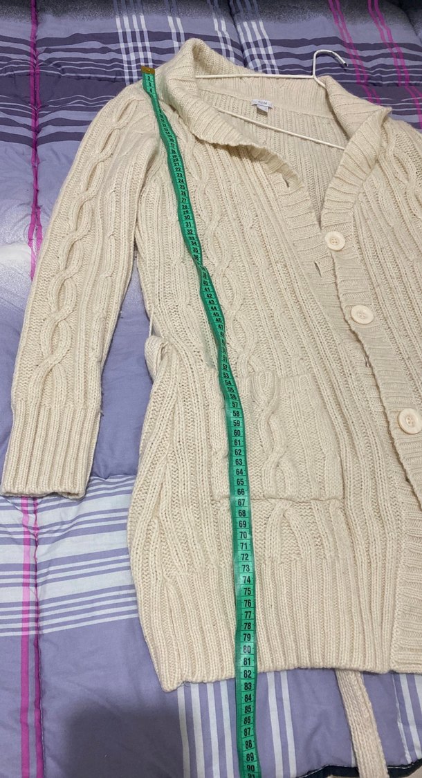 Bayan Beyaz Örgü Hırka - Görsel 3