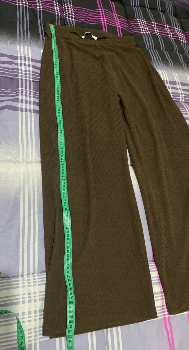 Kahverengi Piliseli Kadın Kumaş Pantolon - Görsel 4