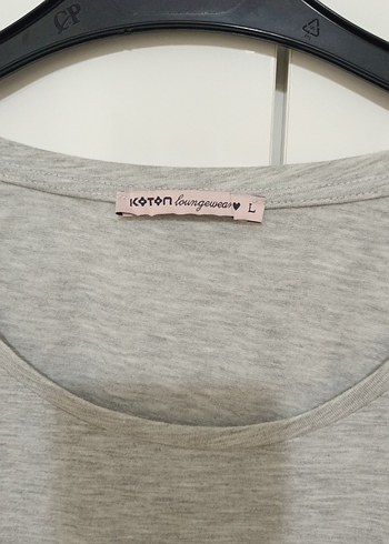 Gri Baskılı Kısa Kollu Hamile Tişörtü - Görsel 2