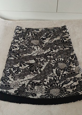 Dantel Detaylı Bohem Gri Desenli Hamile Eteği - Görsel 2