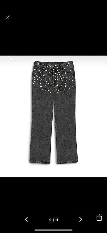 36 Beden siyah Renk Twist trok baskılı jean pantolon
