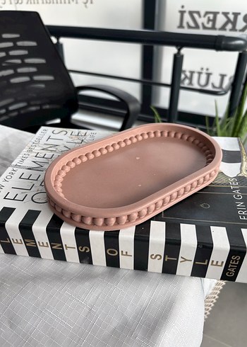 Pastel Bej Oval sunum tepsisi - Görsel 8