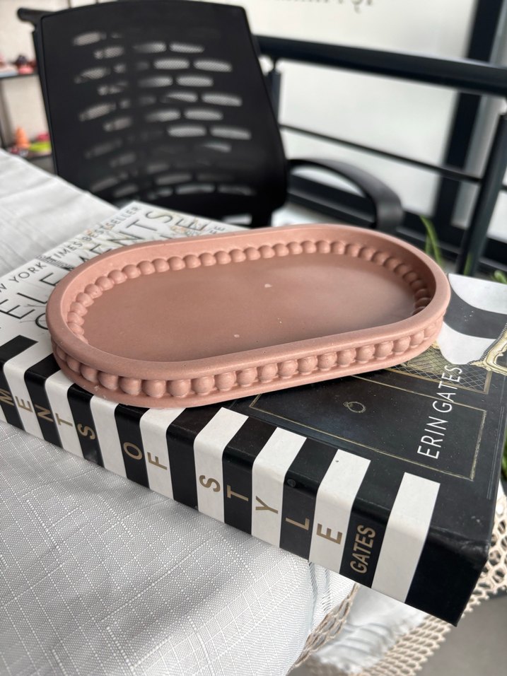 Pastel Bej Oval sunum tepsisi - Görsel 3