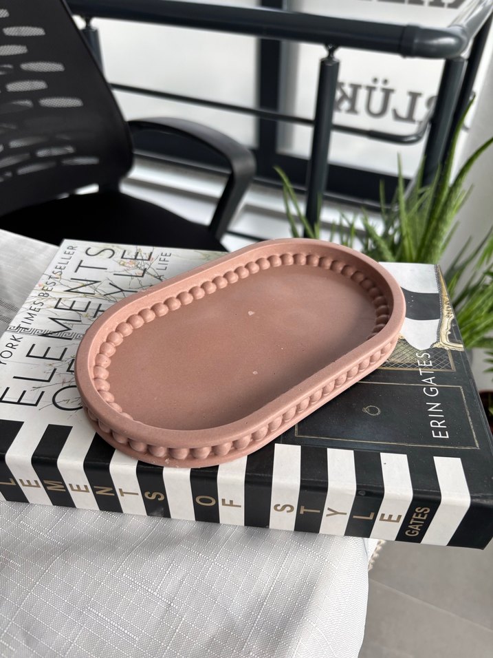 Pastel Bej Oval sunum tepsisi - Görsel 4