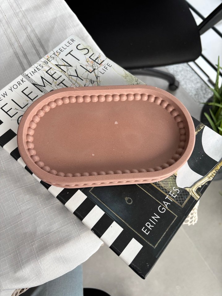 Pastel Bej Oval sunum tepsisi - Görsel 2