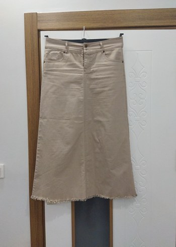 Diğer Bej Midi Denim Etek