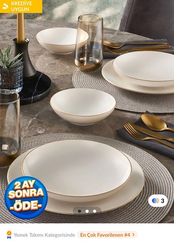 Beyaz Yemek Takımı Seti