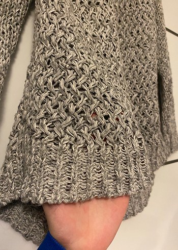 Gri Örgü Kadın Triko Kazak - Görsel 3