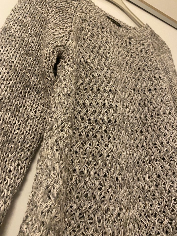 Gri Örgü Kadın Triko Kazak - Görsel 2