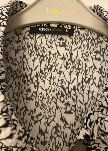 Gri Yılan Desenli Uzun Kollu Kadın Gömlek - Görsel 2