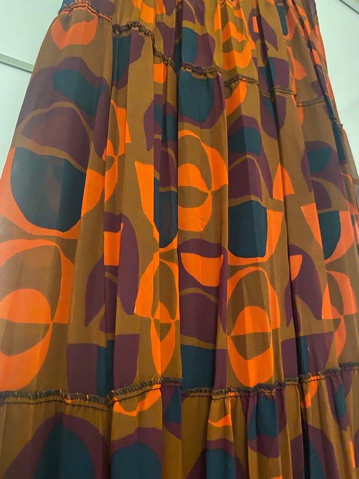 Bohem Çok Renkli Pilili Uzun Etek - Görsel 2