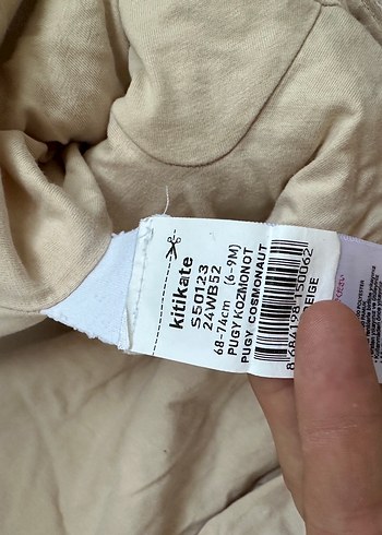 Gri Bebek Peluş Tulum Kulaklı Kapüşonlu - Görsel 4