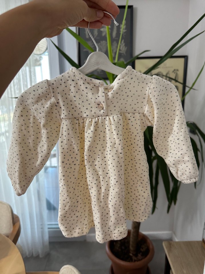 Kız Çocuk Uzun Kollu Pamuklu Elbise - Görsel 2