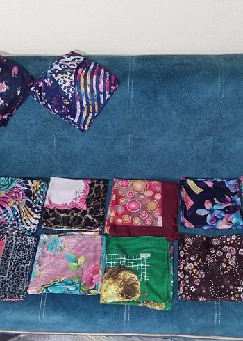 Beden çeşitli Renk Kadın Renkli Dantel Detaylı Bohem Fular