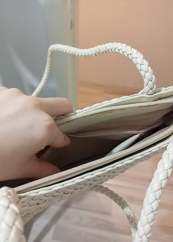 Beyaz Örgü Kadın Çanta - Görsel 2