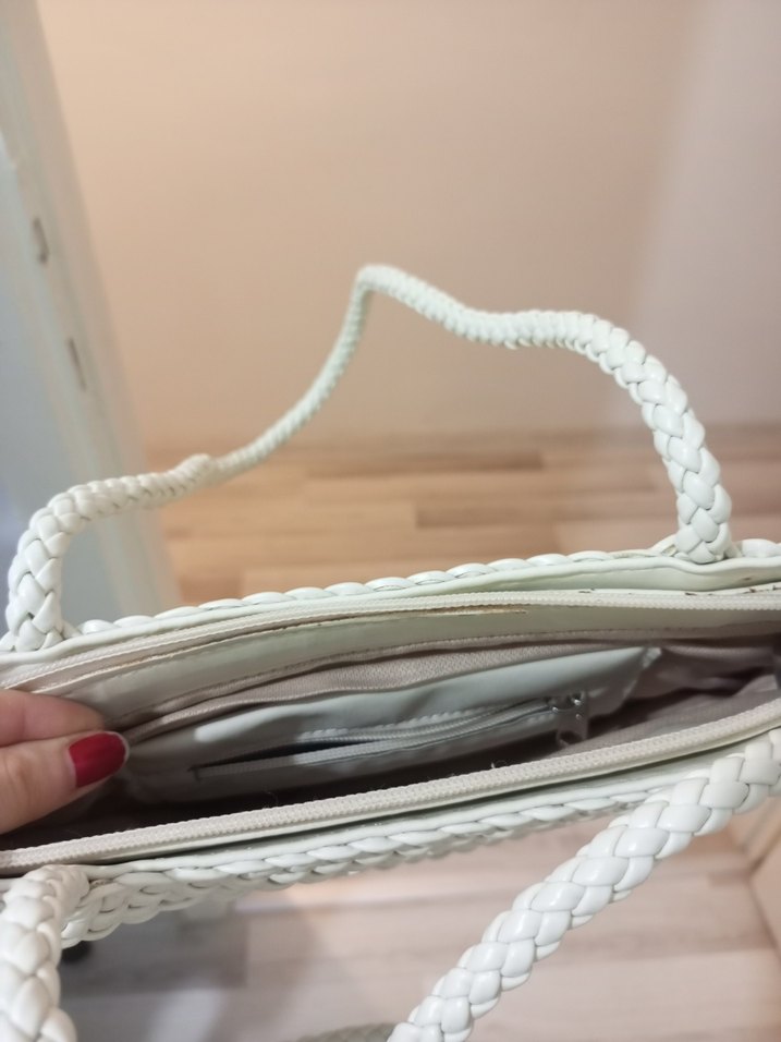 Beyaz Örgü Kadın Çanta - Görsel 3