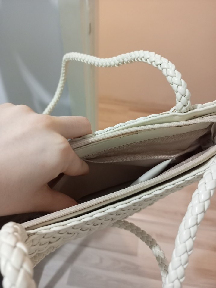 Beyaz Örgü Kadın Çanta - Görsel 2