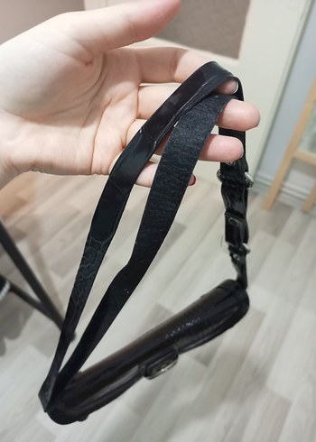 Siyah Yılan Desenli Deri Kadın Çanta - Görsel 3