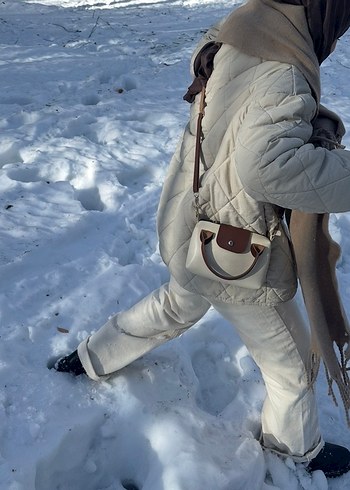 Trendyol Bej Düğmeli Kadın Ceket kapitone - Görsel 3