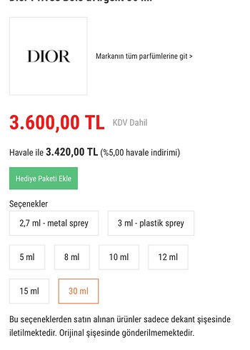 Christian Dior Bois d'Argent Kadın Parfümü 30 ml