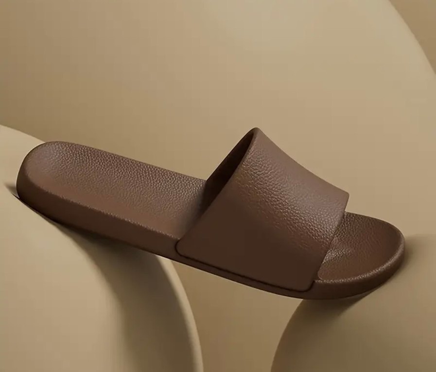 Kahverengi suni Deri Kadın Terlik - Görsel 5