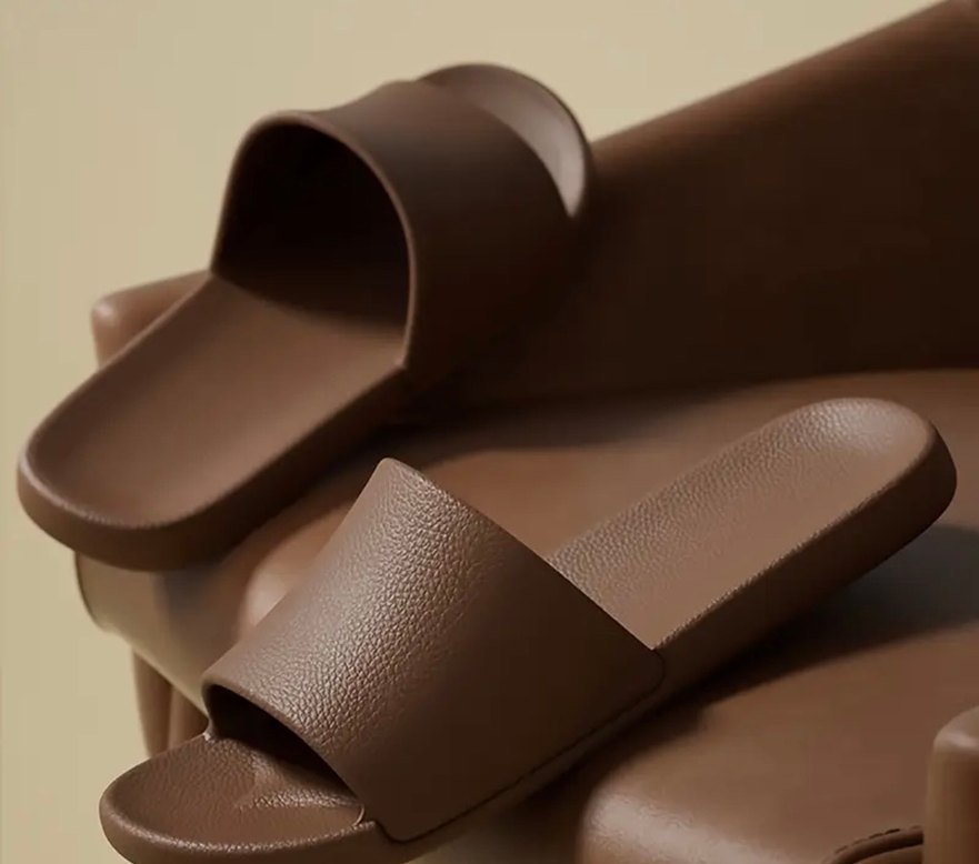 Kahverengi suni Deri Kadın Terlik - Görsel 2