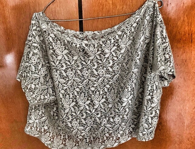 Mini cep detaylı güpür dantel crop bluz - Görsel 12