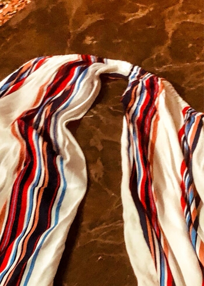 Keten straplez takma bitişik kol bluz - Görsel 3