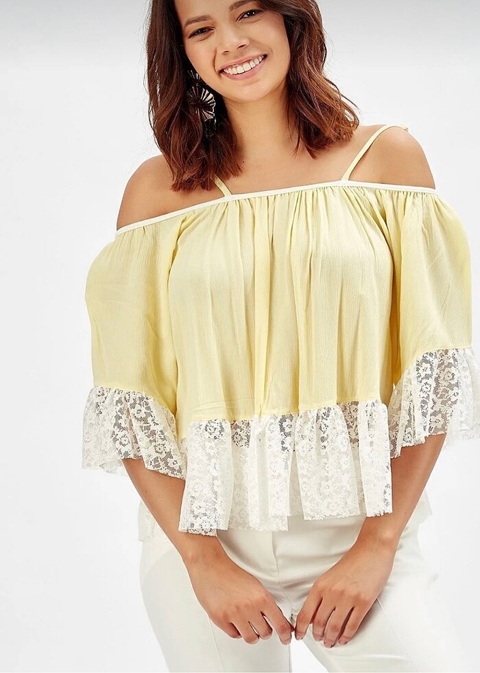 Madonna yaka yazlık bluz - Görsel 2