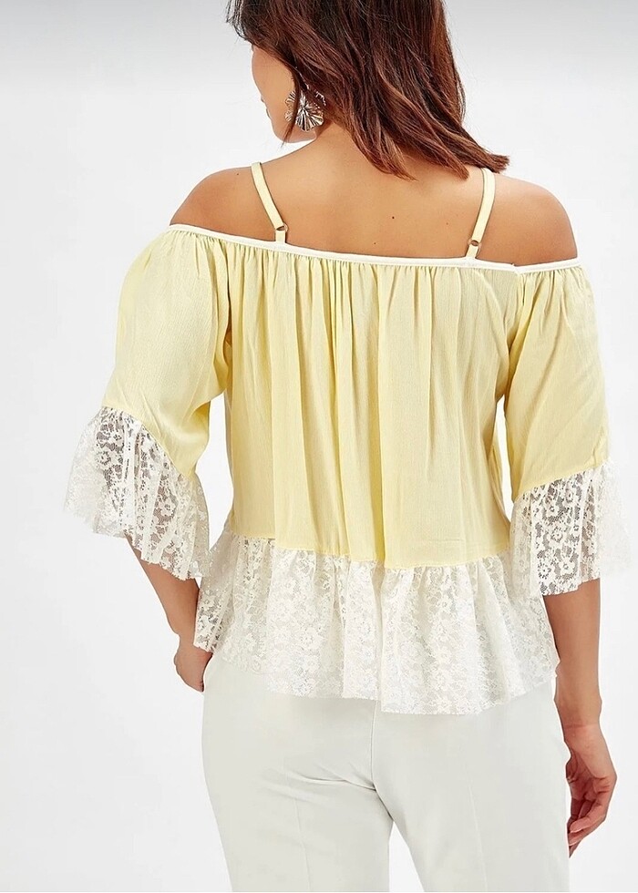 Madonna yaka yazlık bluz - Görsel 3