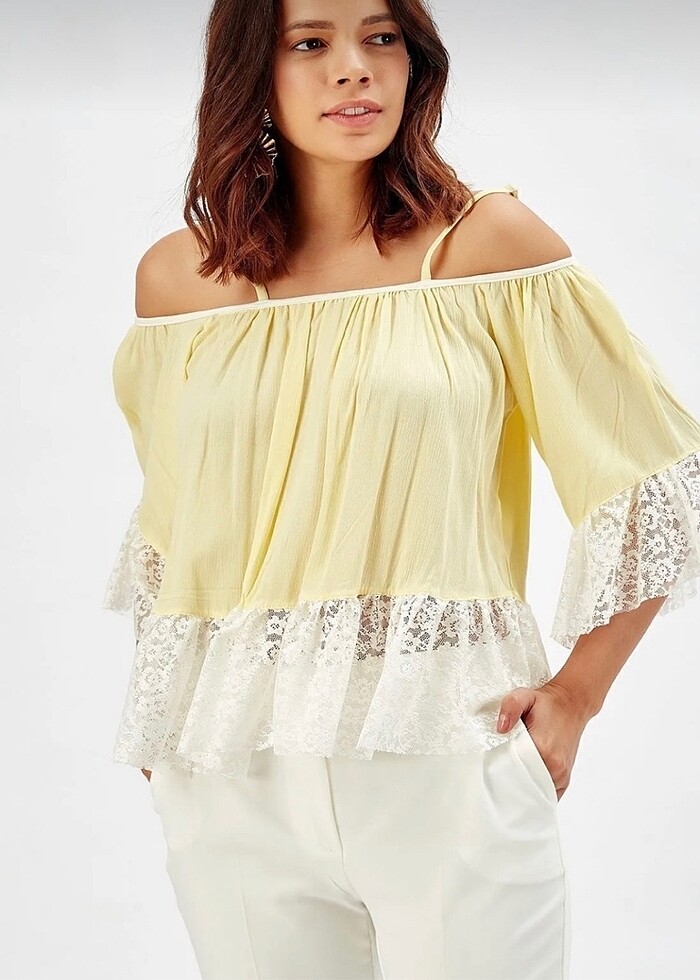 Madonna yaka yazlık bluz - Görsel 4