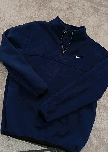Erkek Lacivert Yarım Fermuarlı Polar Sweatshirt