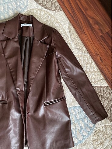 s Beden bordo Renk deri blazer ceket