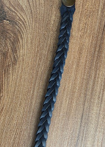 Erkek Lacivert Örgü bohem deri Bileklik - Görsel 6