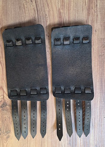 Koyu Kahverengi Gotik Biker Erkek Bileklik - Görsel 4