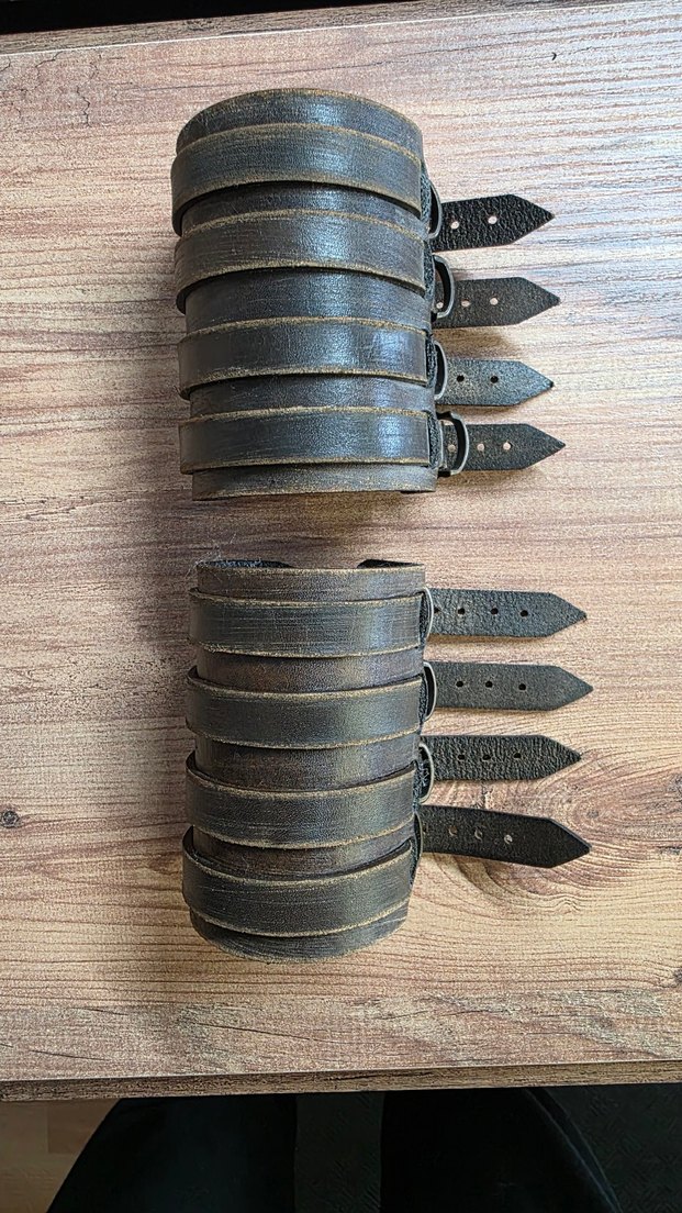 Koyu Kahverengi Gotik Biker Erkek Bileklik - Görsel 2