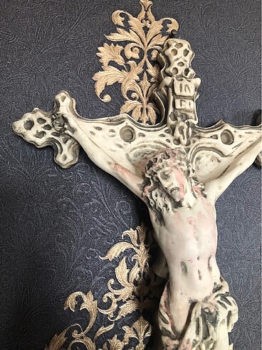 Jesus İsa haç duvar dekoru heykeli