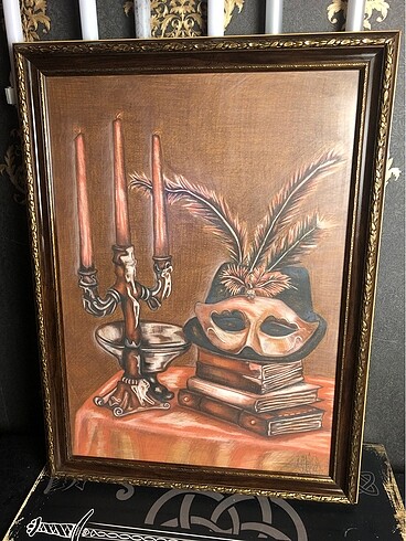 Gothic karakalem natürmort tablo