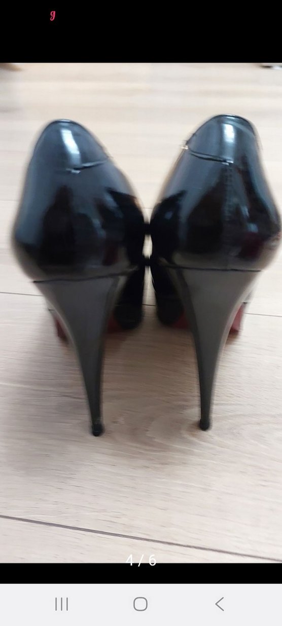 Siyah Rugan Stiletto Topuklu Kadın Ayakkabı - Görsel 4