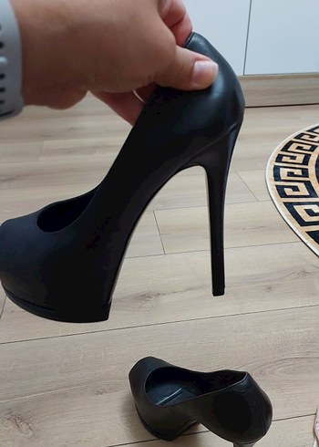 Siyah Platform Topuklu Gotik Kadın Stiletto - Görsel 4