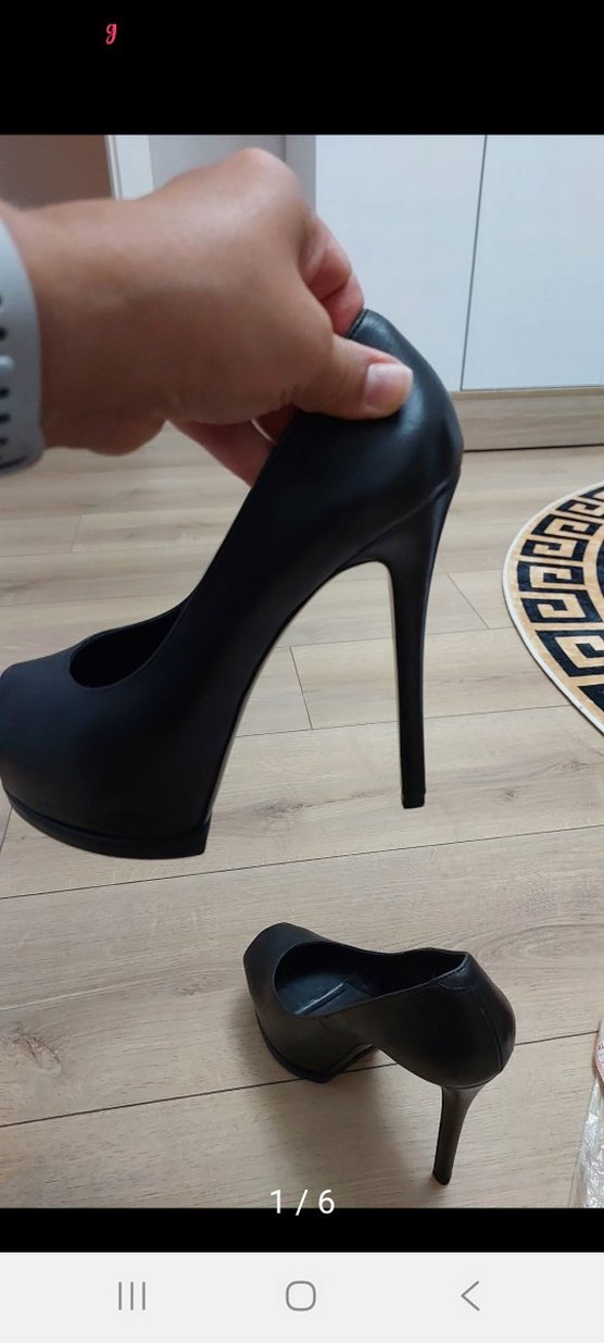 Siyah Platform Topuklu Gotik Kadın Stiletto - Görsel 4