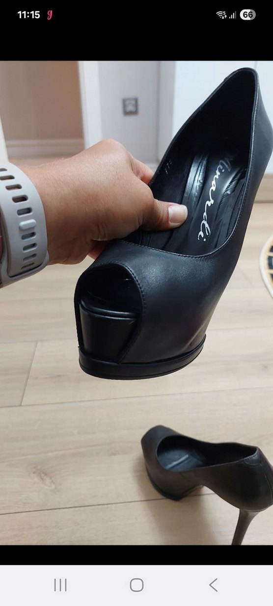 Siyah İnce Topuklu Platform Kadın Ayakkabı - Görsel 2